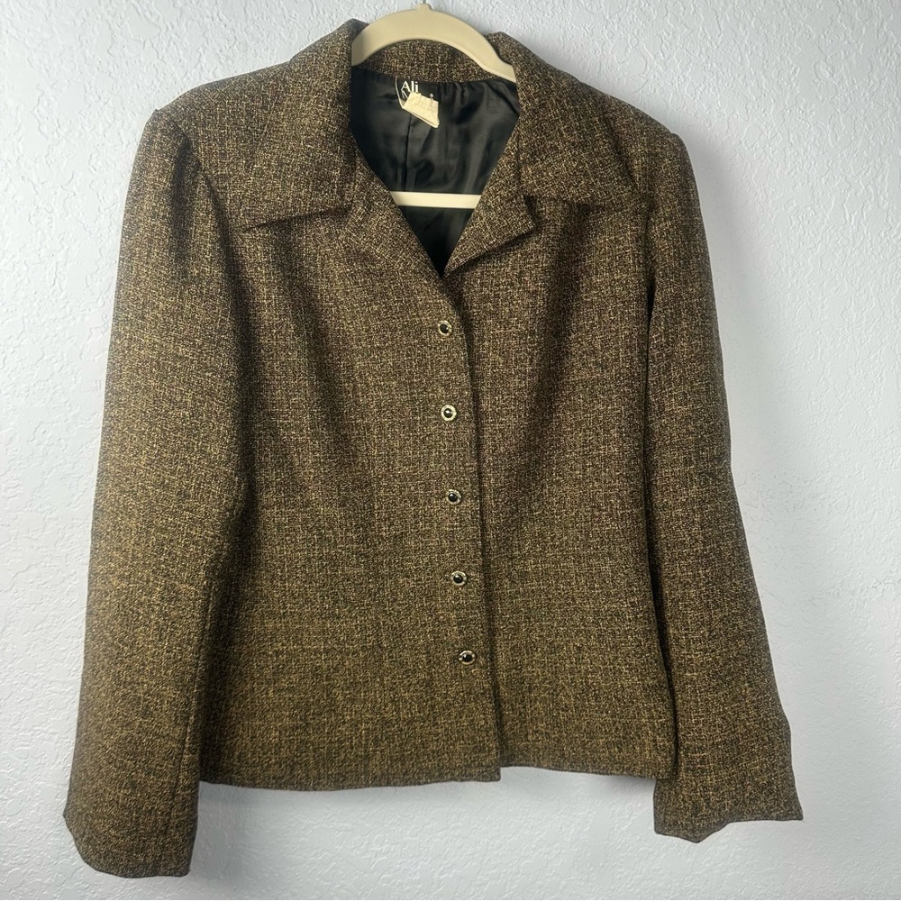 Ali Miles Brown Black Long Sleeve Blazer Size 8